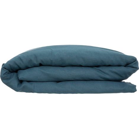 Bettbezug Linah - duckblau - gewaschenes Leinen 260x240 cm
