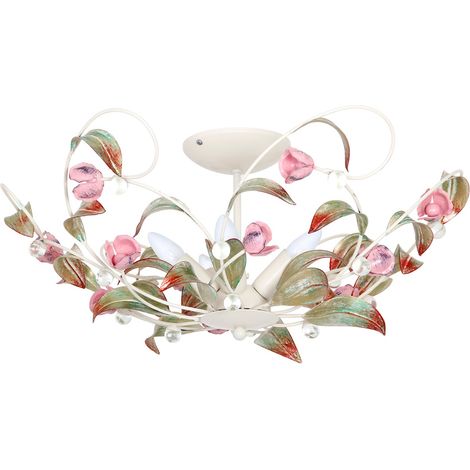 Plafonnier Rose fleurs multicolore 5xE14 15W Luminex