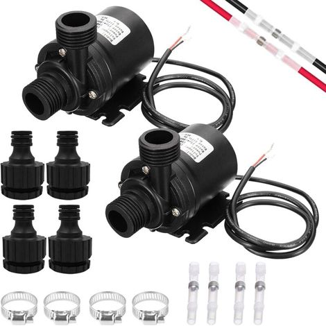 Mini pompe à eau submersible 12V sans balais – Débit 800 l/h, hauteur de refoulement 5 m – Pour aquarium, fontaine, bassin (1/5)