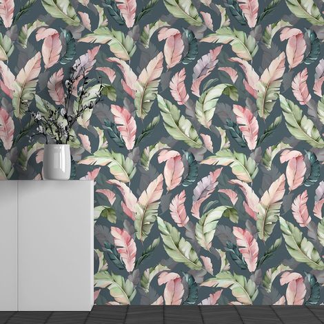 Papier peint panoramique - Motif Feuilles tropicales - 390 cm x 244 cm (1/3)