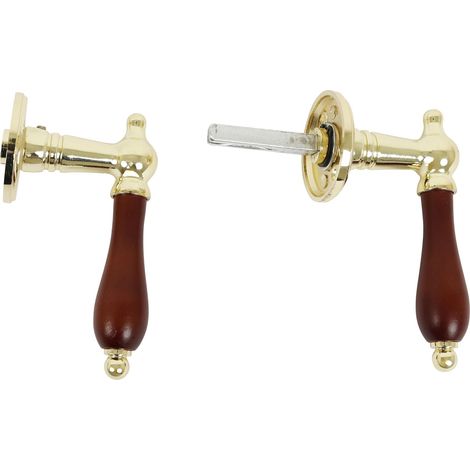 Poignée de Porte en Laiton avec Poignée Foncée – Rosaces, Plaques pour Clé et Vis Incluses – Design Scandinave pour Portes Intérieures (30-45 mm) (1/4)
