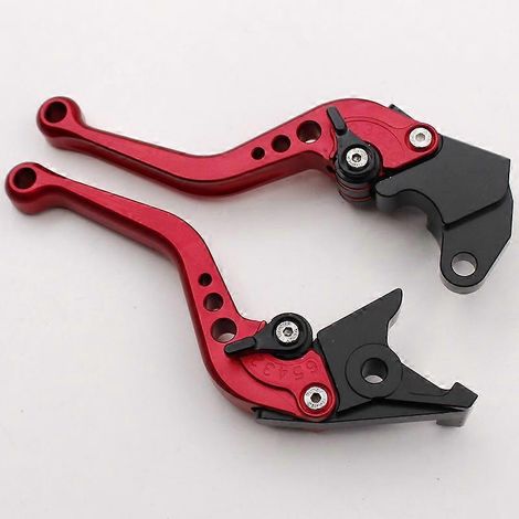 Pour les motos Suzuki DL800de SV650 modifiées, accessoires de tringlerie de klaxon réglable pour frein et embrayage (tige courte rouge) (1/5)