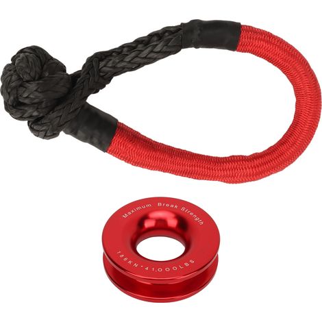 Kit Poulie à Câble Anneau d'Élingue Haute Résistance pour Récupération 4x4 Tout Terrain VTT UTV Camion SUV Dépanneuse (1/5)