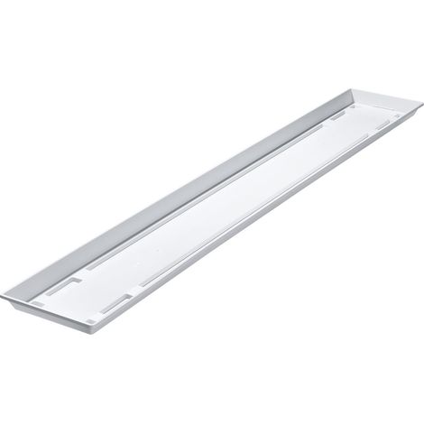 Geli – Soucoupe pour jardinière STANDARD – Blanc, plastique PP, L 100 x l 15,5 x H 3 cm