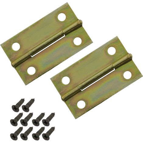HMF 6496 Klappscharnier aus Metall für Vintage Koffer, 2 Stück, 35 x 21 mm, Bronze (1/5)