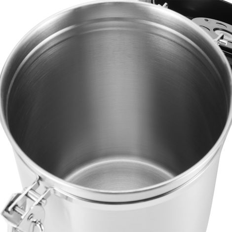 Pot de conservation pour café et thé en grains, étanche à l'humidité, en acier inoxydable avec réservoir scellé et valve d'évacuation d'air (Argent 1,8 L (contenance d'environ 750 g)) (1/5)