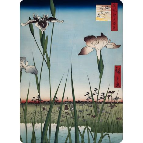 Utogawa Hiroshige Irises in Horikiri 7x5 Ukiyo Kühlschrankmagnet (1/2)