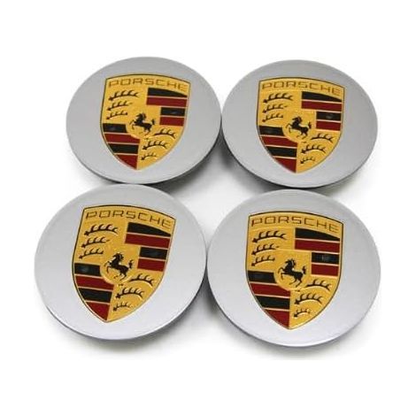 75MM 4-pack Porsche Silver Center Cap (Single) (1/5)