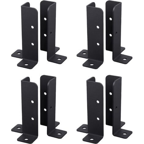 Lot de 8 supports de base réglables en bois pour poteau de clôture de 1,5 x 1,5, 2 x 2, 2 x 4, 4 x 4, base de support robuste pour poteau de clôture ou de boîte aux lettres