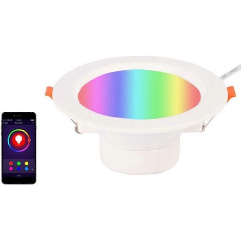 Spot encastré rond à intensité variable WiFi pour Smart Life, avec changement de couleur RGB (1/4)