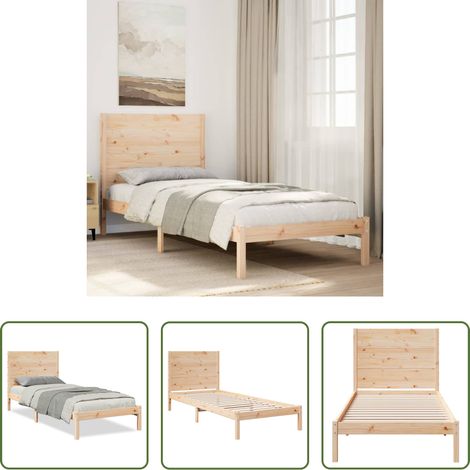 Cadre de lit - Cadre de lit extra long sans matelas 90x210 cm bois massif (1/5)