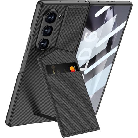 Custodia per Samsung Galaxy Z Fold6 5G, con porta carte e supporto integrato, colore nero. (1/4)