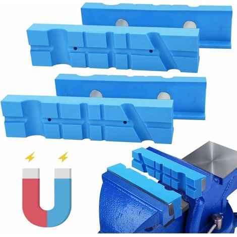 Lot de 4 bandes de protection pour étau – Housse antidérapante en TPU – Protection des mâchoires pour bois, métal et plastique (1/5)