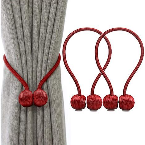 2 pieces of magnetic curtain buttons, woven loop magnetic curtain buttons, red (1/5)