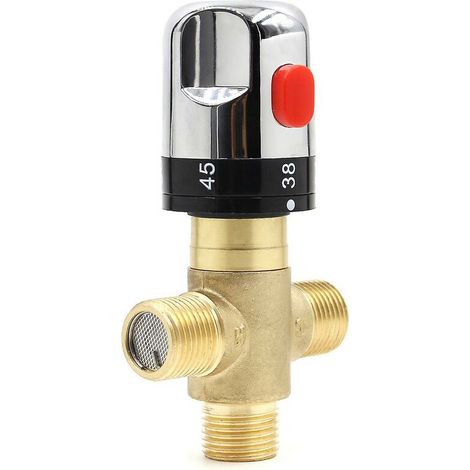 Thermostat-Mischbatterie, Duschmischer mit G 1/2-Anschluss, Warm- und Kaltwasser (1/3)