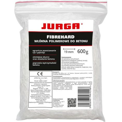 Jurga Fibrehard Hartpolymerfasern für Beton 19 mm 600 g