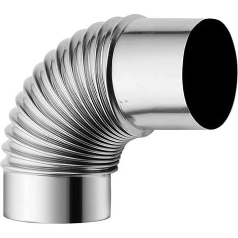 Tinor – Tubo di scarico per camino ad angolo di 90° in acciaio inox – Diametro 80 mm – Resistente alla corrosione e alle alte temperature (1/3)