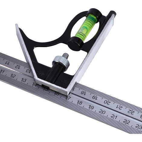 Équerre multifonctionnelle combinée en acier inoxydable de 300 mm avec base horizontale de 30 cm (1/2)