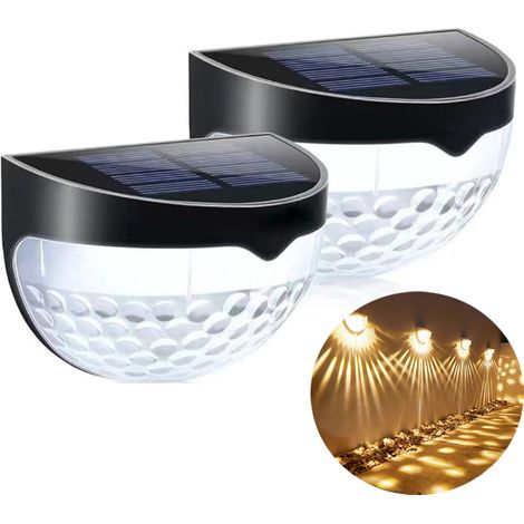 2-Pack Solar Fence Lights, Solar Wall Lights, Outdoor Waterproof Fence Lamp Lighting, Christmas Garden Decor (1/5)