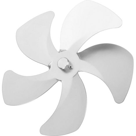 Pales de rechange pour ventilateur de poêle, en alliage d'aluminium, améliorent la circulation de l'air chaud, ventilateur de cheminée, 5 pales, accessoires pour ventilateur de poêle, argent (1/5)