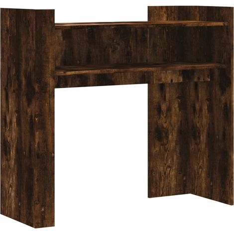 Table console，Table d'appoint，Bout de canapé，Meuble d'entrée chêne fumé 100x35x90 cm bois d'ingénierie