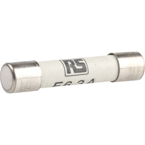 Rs Pro – Cartouche fusible 6.3A – Céramique – Type F – Vitesse de fusion rapide – 500V c.a. pour protection circuits électriques (1/2)