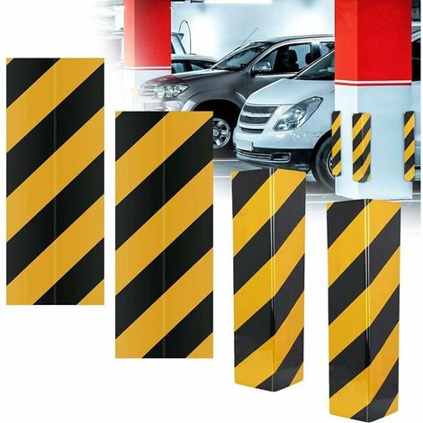 Protection d'angle adhésive 4 pièces pour garage, mousse anti-choc 40cm, pare-chocs mural auto, bande de protection robuste pour parking intérieur, sécurité véhicule. (1/5)
