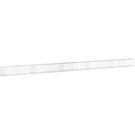 Gabbione recinto a gabbia muro di contenimento con coperchio 1000 x 50 x 50 cm ferro zincato argento 020040118