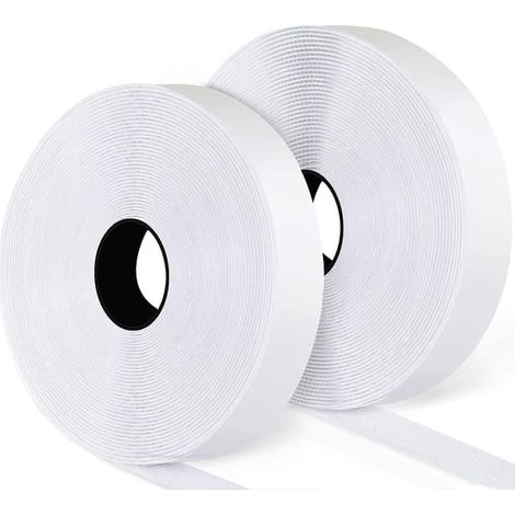 Tira de velcro autoadhesiva Cinta autoadhesiva INF con superpegamento Blanco 3 cm / 8 m (1/5)