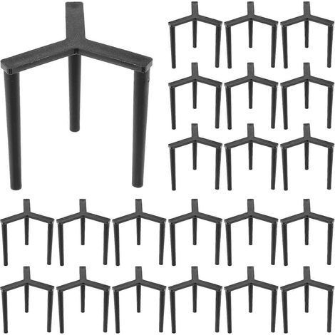 200 supports à pizza réutilisables en plastique, trépieds empilables, pour la vente à emporter-3.80X3.50X3.50CM-Black (1/4)