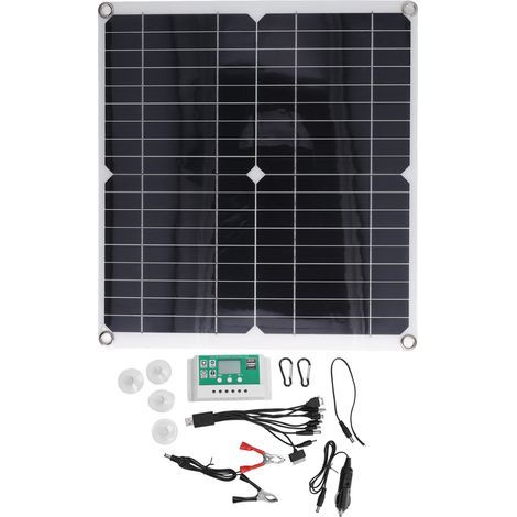 Kit de panneaux solaires Mono Protection intelligente Flexible avec contrôleur 100A pour système hors réseau 25W 15V. (1/5)