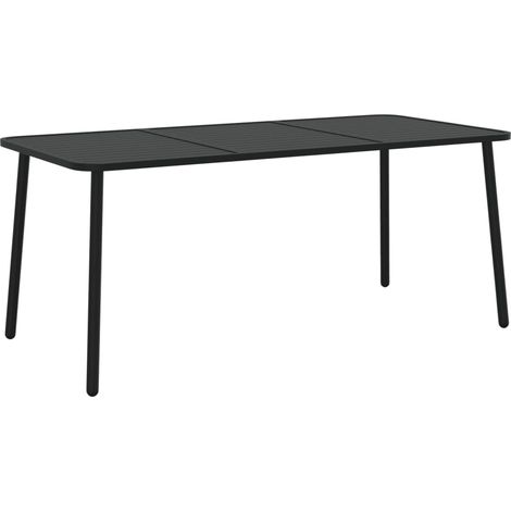 Table de jardin，Table d'extérieur anthracite 165x80x71 cm acier CFW37243 (1/5)