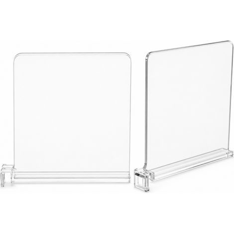 Lot de 2 séparateurs d'étagère transparents pour placard, organiseur de rangement pour dressing et armoire (1/5)