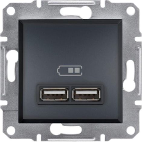 Schneider Electric Asfora enchufe de carga USB antracita