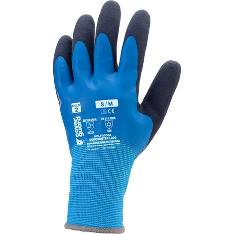 Satz mit 5 - EUROWINTER L200- HANDSCHUHE - Nahtloses gestricktes blauen Polyester - Ergonomische Form - Strickbund Größe 9 (1/3)