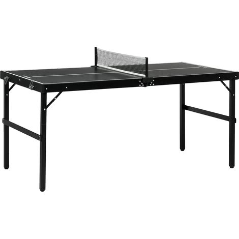 Table de Ping Pong, Cadre en Aluminium, Design Pliable, Noir (1/2)