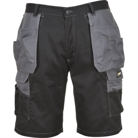 Short de travail multi-poche Portwest GRANIT Noir / Gris L