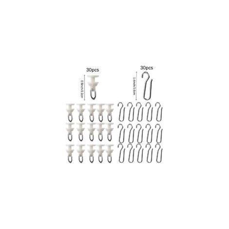 30 ganci scorrevoli per binari per tende con 30 ganci in metallo per binari decorativi per tende e tende per porte (beige) - Crezuo
