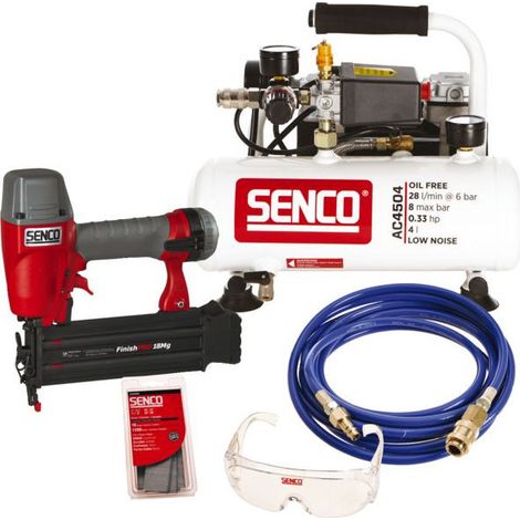 Lot Cloueur pneumatique Finishpro18mg + Compresseur Ac4504 - SENCO