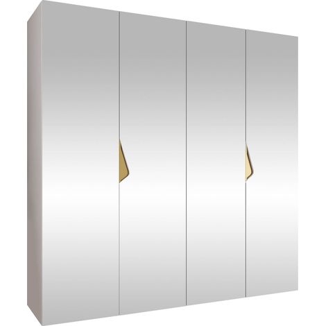 Armario Hartford 630, Blanco, 202x200x52cm, Puertas de armario: Con bisagras, Número de estantes: 0 (1/5)