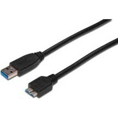 Digitus USB-Kabel  USB 3.2 Gen1 USB-A Stecker, USB-Micro-B 3.0 Stecker 1.00 m Schwarz  AK-300116-010