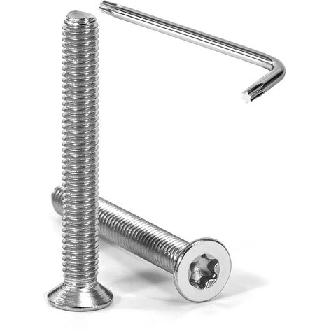 20 vis à tête fraisée torx, acier inoxydable a2, m5 x 40 mm, filetage complet, clé t25 incluse, pour mécanique et menuiserie (1/5)