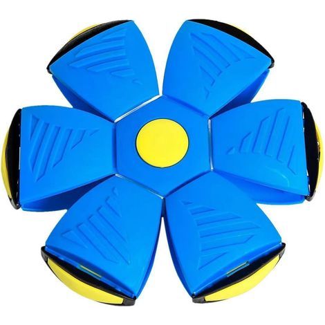 Dog Toys Flying Saucer Ball Pet Magic Deformation UFO Toy Outdoor Sports Dog Training Equipment Dog's Play Flying (Blue) (1/5)