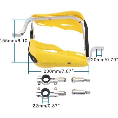 GOOFIT 7/8"" Aluminum Alloy Assembled Handlebar Brush Protector Hand Guard White (1/4)