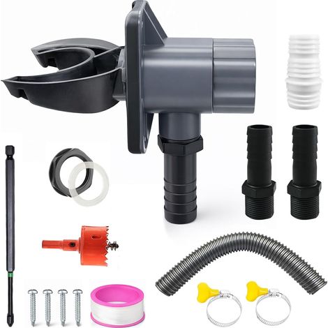 Collecteur d'eau de pluie 70-110 mm avec tuyau de 0,5 m, joint d'étanchéité et autres accessoires, collecteur d'eau de pluie pour surface de toit de 80 m² et citerne de pluie, collecteur d'eau de (1/5)