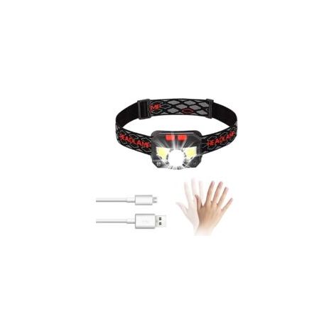 Linterna frontal LED de 300 lúmenes – Recargable por USB – 8 modos de iluminación – Resistente al agua IPX4 – 30 horas de duración de la batería – Para pesca, acampada y senderismo – Crezuo