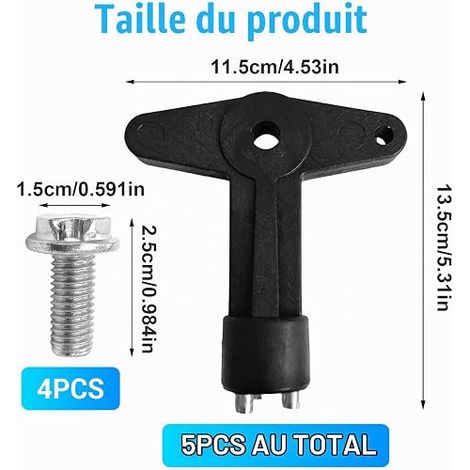 Clé Enjoliveur Antivol Compatible avec Opel, Clé de Jantes et Écrous Antivol Courts, Clés Démontage Jante Cache Roue, Vis Fixation Enjoliveur Voiture, Remplacement pour Jantes (1/4)