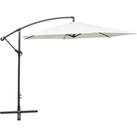 Sombrilla voladiza 3 m blanco arena vidaXL (1/2)