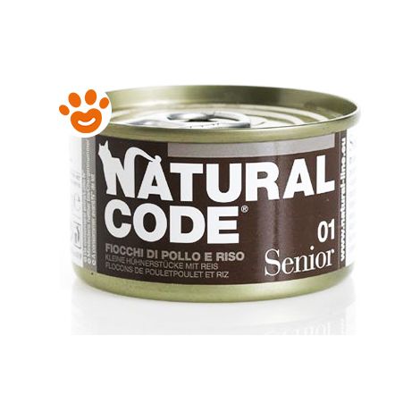Natural Code Gatto Senior Lattina 85g 01 Fiocchi di Pollo