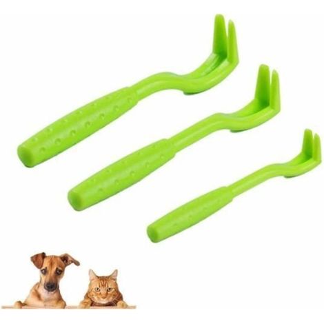 3PCS Pince à Tiques, Crochets à Tiques,Pièges à Tiques,Pièges à Tiques pour Chiens et Chats,élimination des Tiques et des Puces,Vert (1/4)